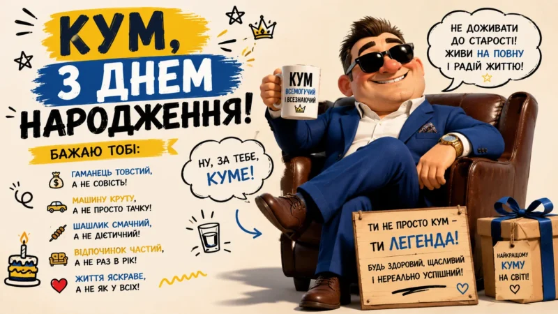 Кум, з днем народження – листівки та картинки