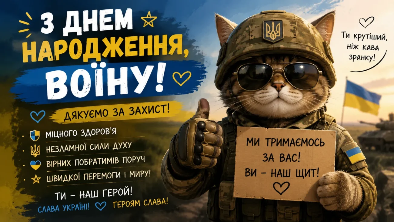 З днем народження, воїну привітання військовому