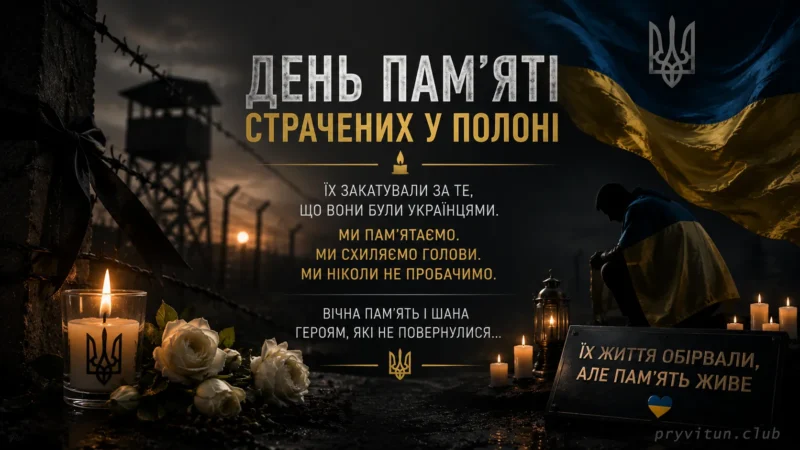 День пам’яті страчених у полоні — листівки, зворушливі слова та картинки вшанування