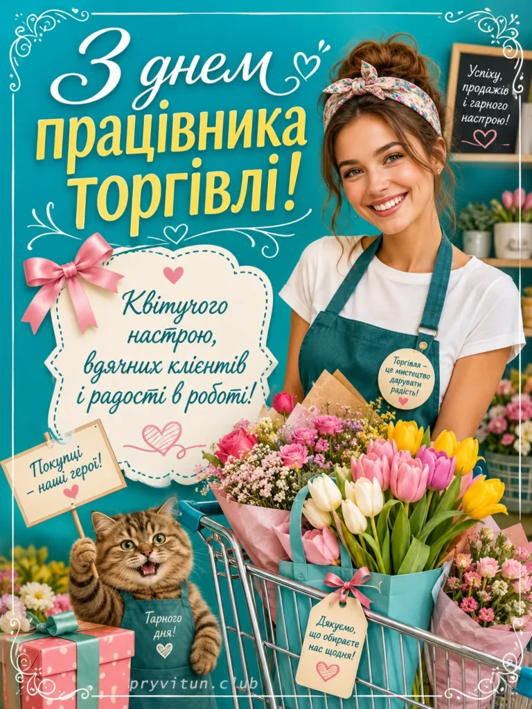 День торгівлі святкова листівка