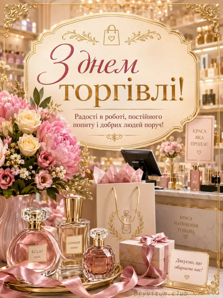 Листівка до Дня працівника торгівлі