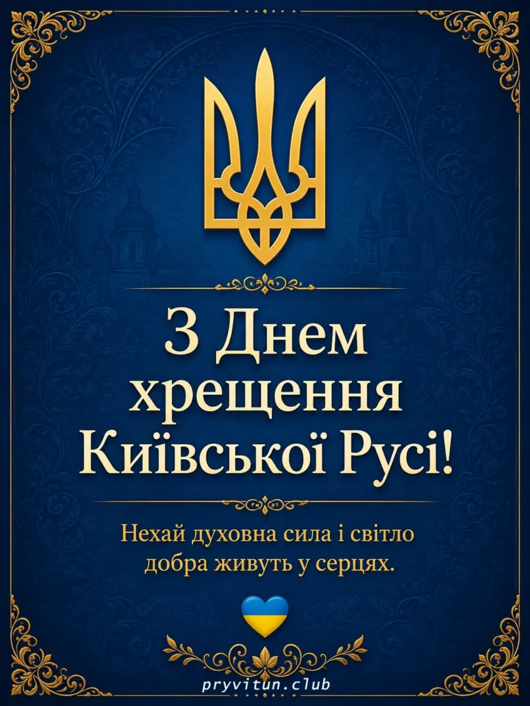 Патріотична листівка до Дня Хрещення Русі