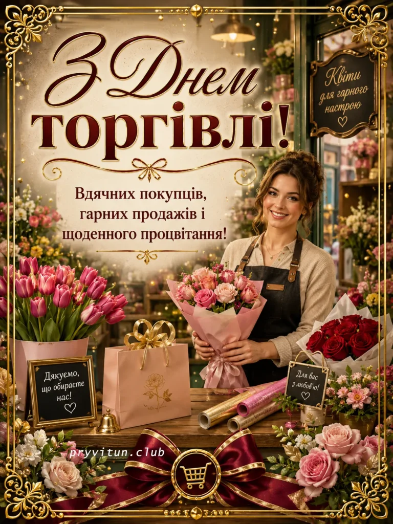 Працівникам торгівлі щастя та успіхів