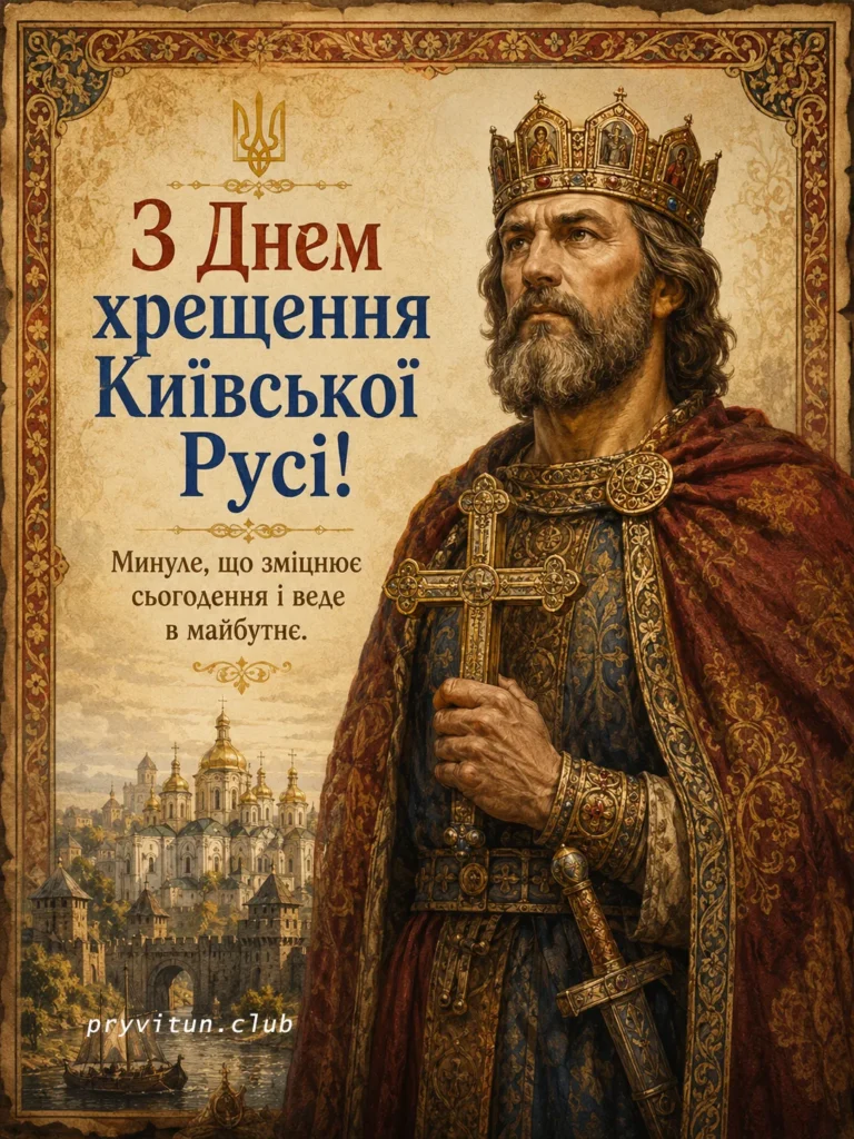 Щирі побажання у День Хрещення Київської Русі