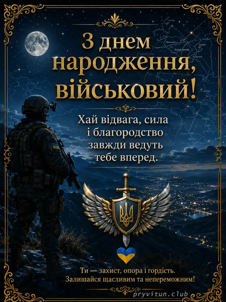 Щирі привітання військовому