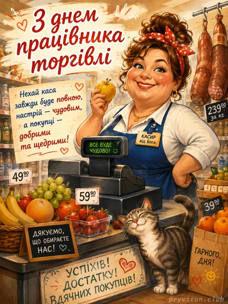 Щирі привітання з Днем працівника торгівлі