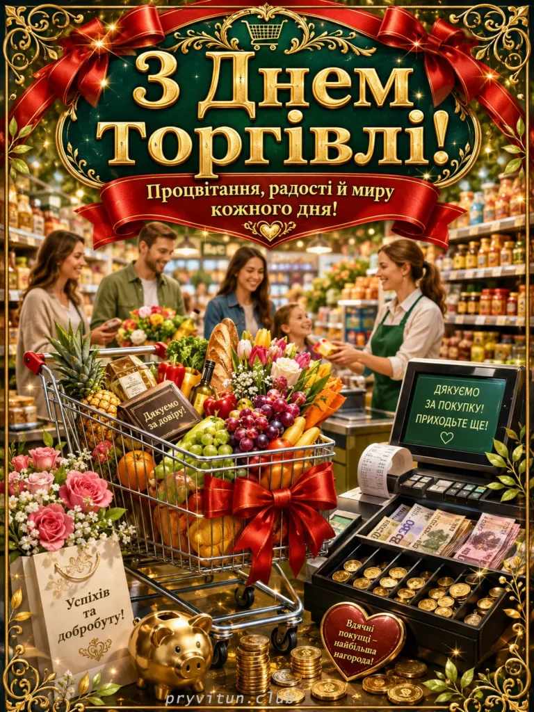 Щирі вітання до Дня працівника торгівлі