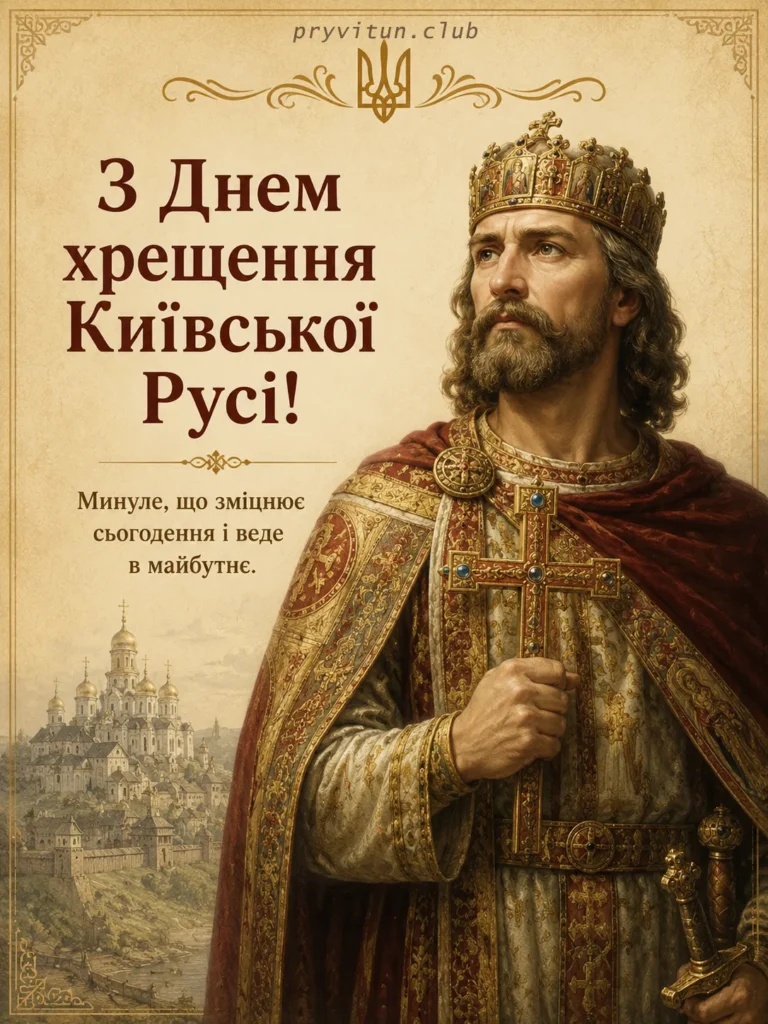 Щирі вітання з Днем Хрещення Русі