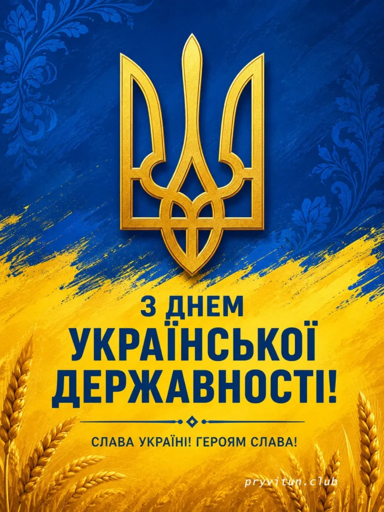 Щиро вітаємо з Днем Української Державності