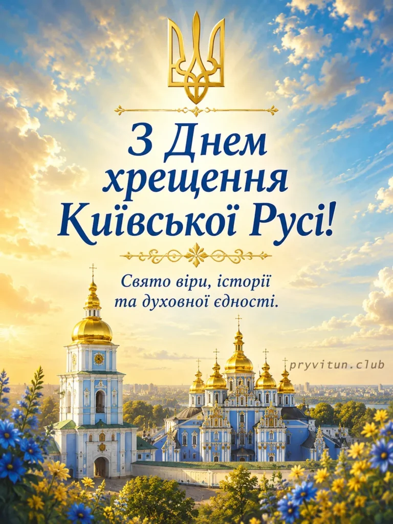 Святкова листівка до Дня Хрещення Русі