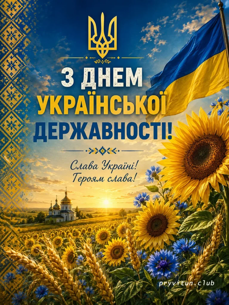 Святкова листівка з Днем Державності