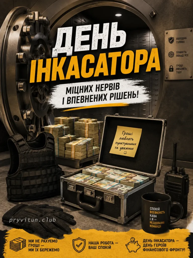Святкова листівка з Днем інкасатора