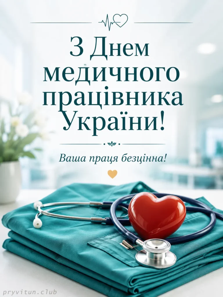 Святкова листівка з Днем медика