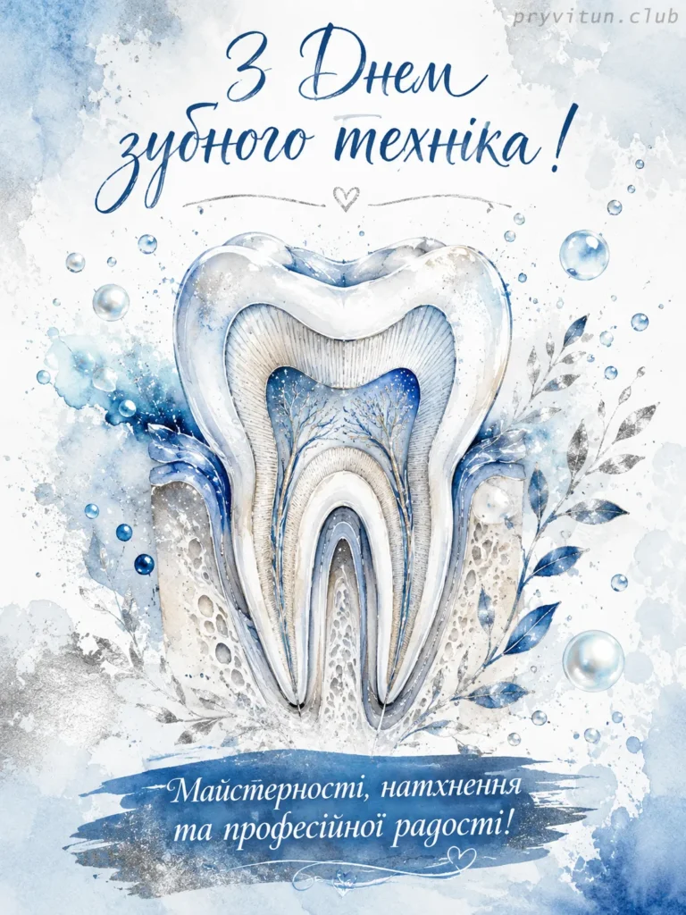 Святкова листівка з Днем зубного техніка