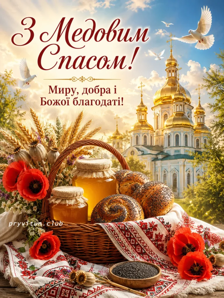 Святкова листівка з Медовим Спасом