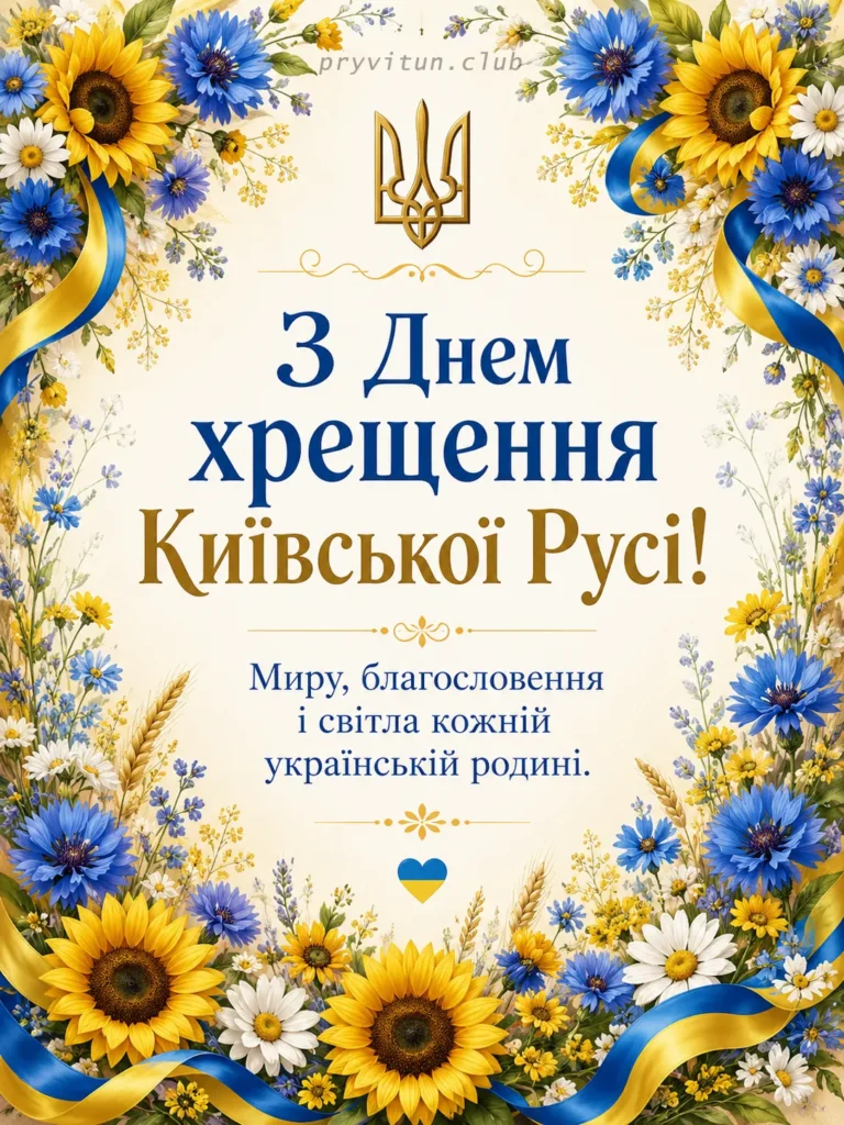 Святкове привітання зі святом Хрещення