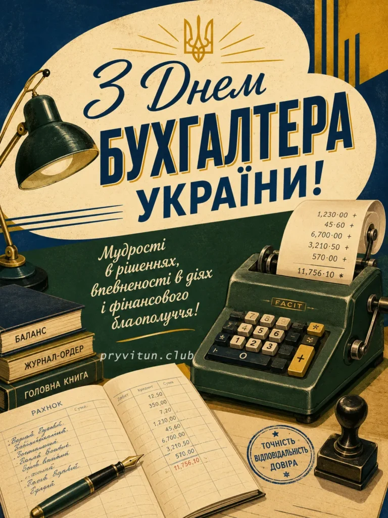 Святкові побажання бухгалтеру
