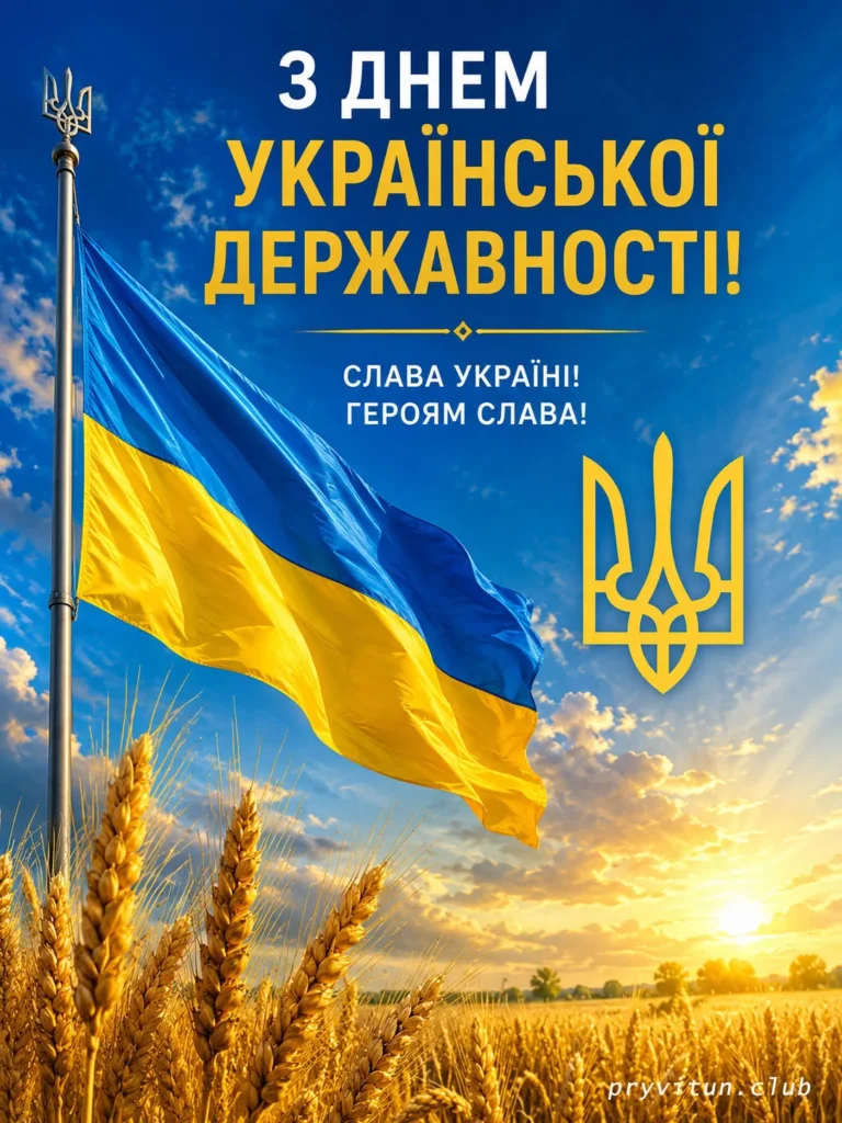 Святкові вітання з Днем Української Державності