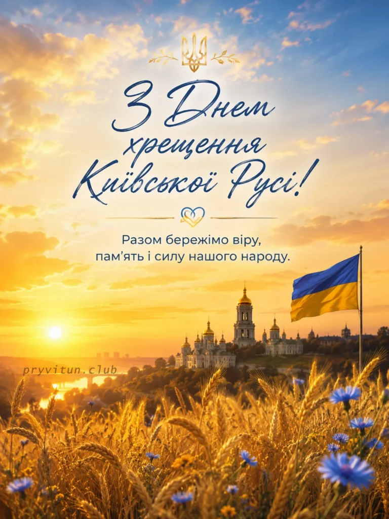 Вітаю з Днем Хрещення Київської Русі