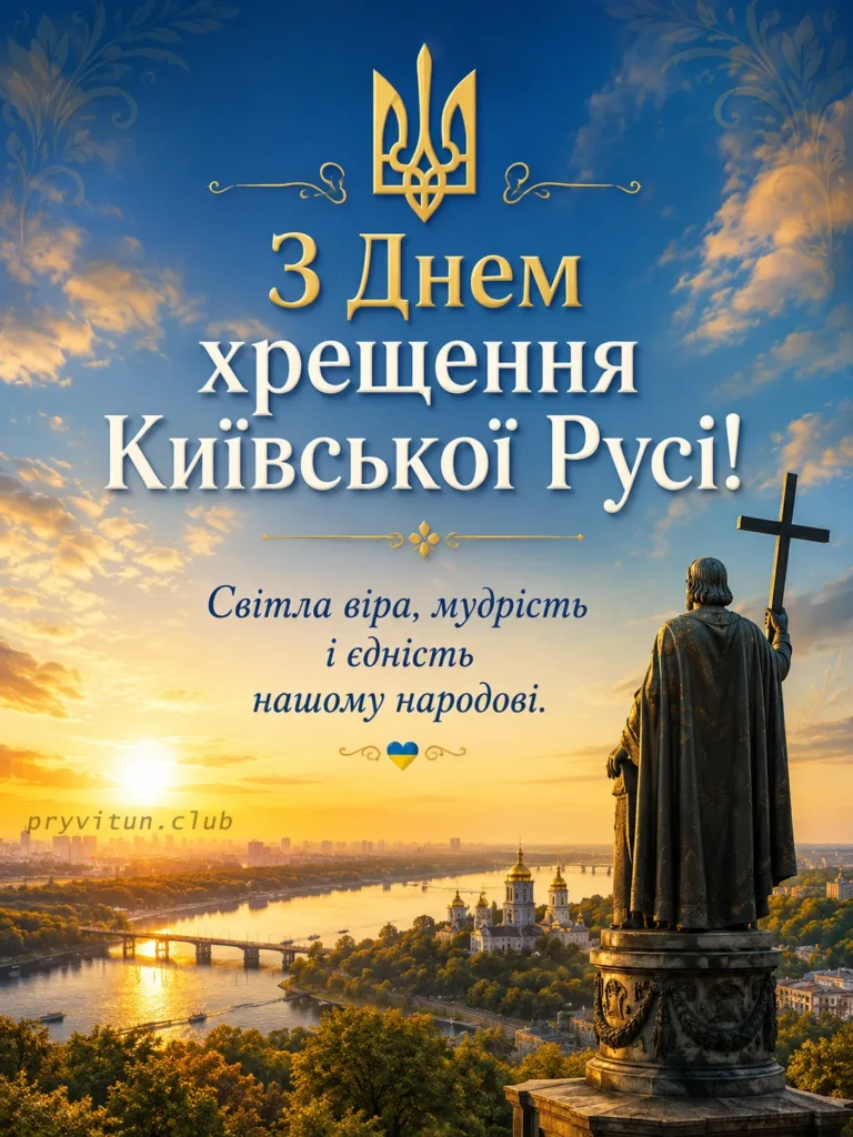 Вітальна картинка до Дня Хрещення Русі