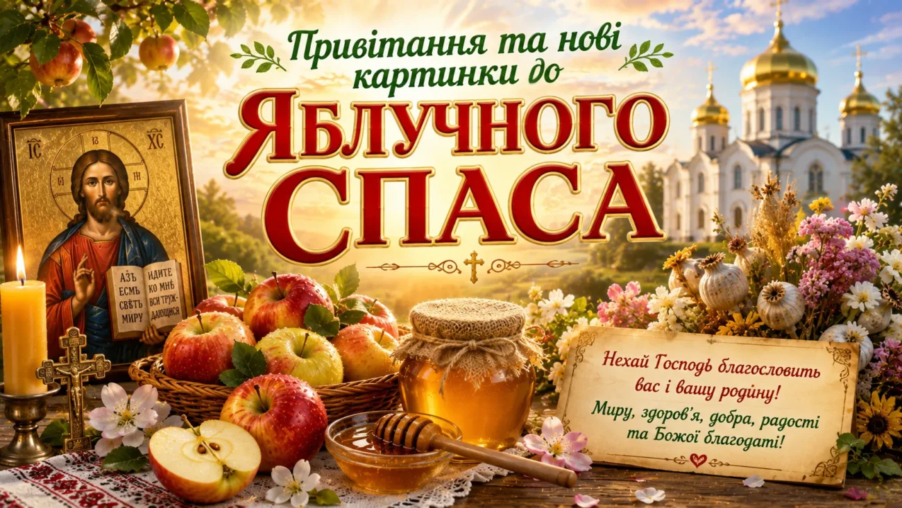 Привітання та нові картинки до Яблучного Спаса українською