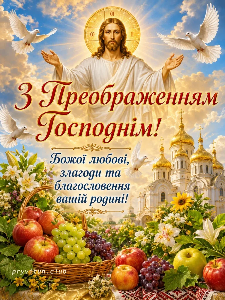 Теплі вітання зі святом Спаса