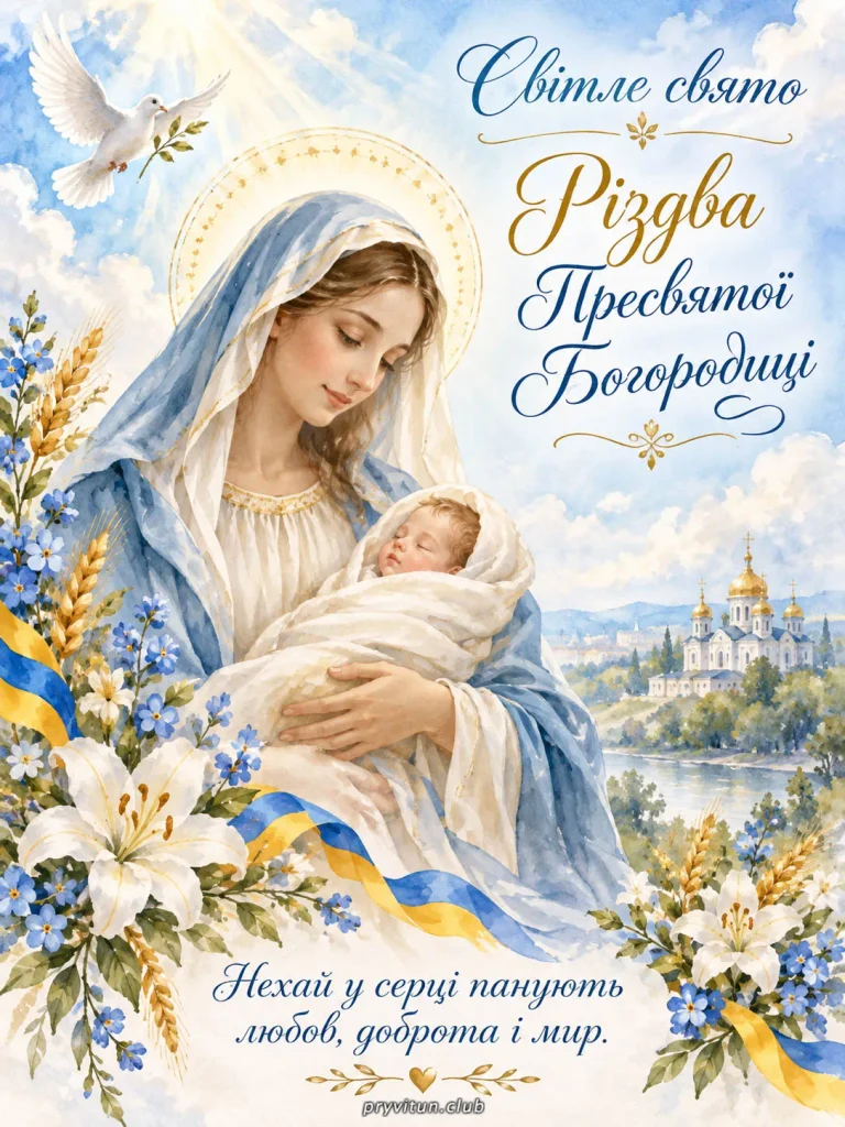 Божого благословення з Різдвом Богородиці