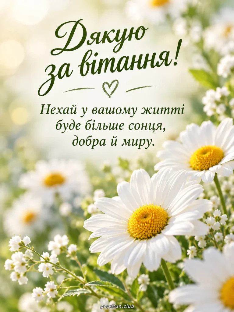 Дякую за чудові слова та побажання