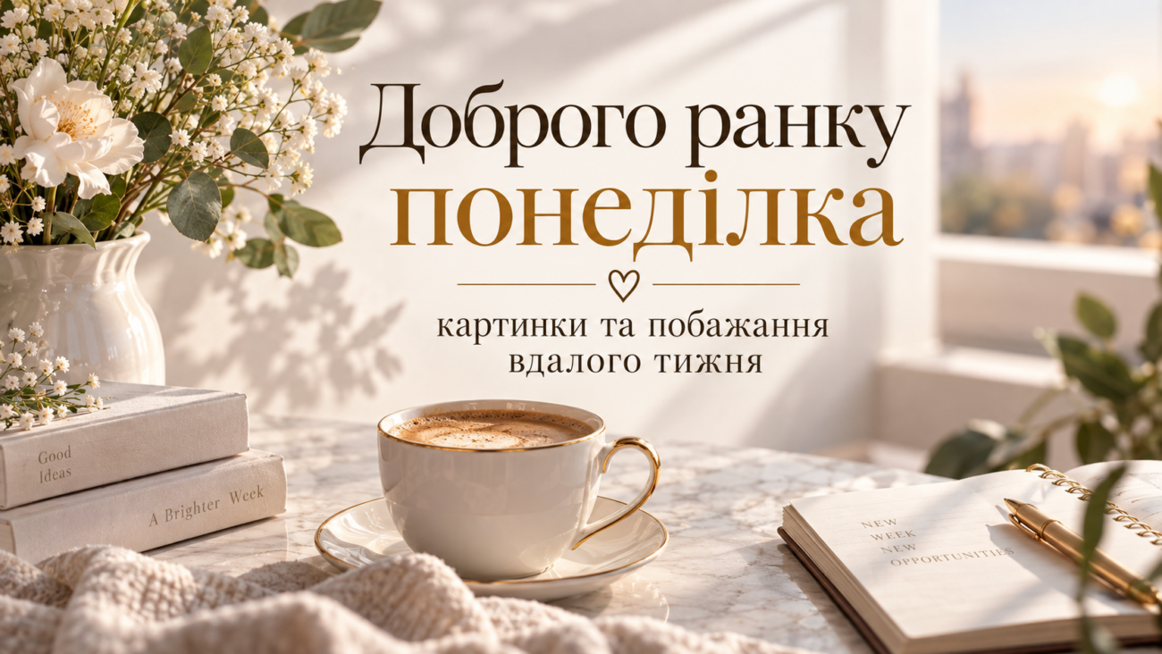 Доброго ранку понеділка картинки та побажання вдалого тижня