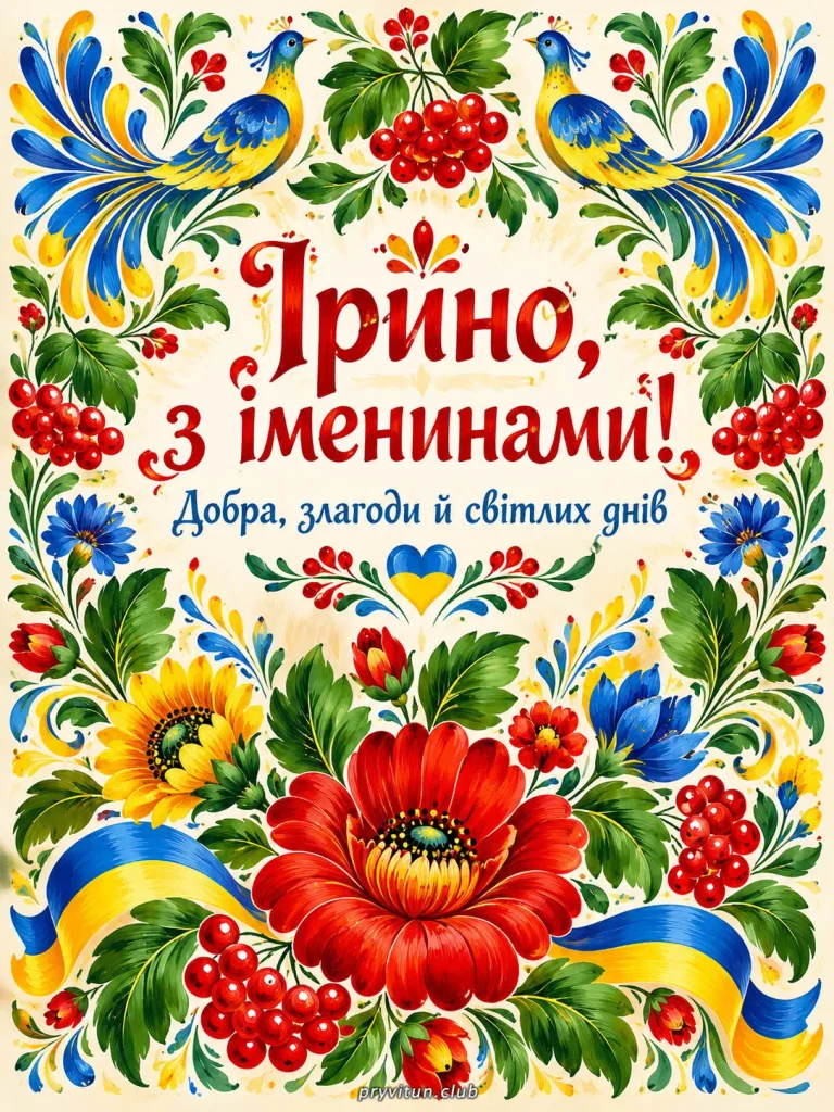 Ірино, нехай небесний покровитель тебе береже