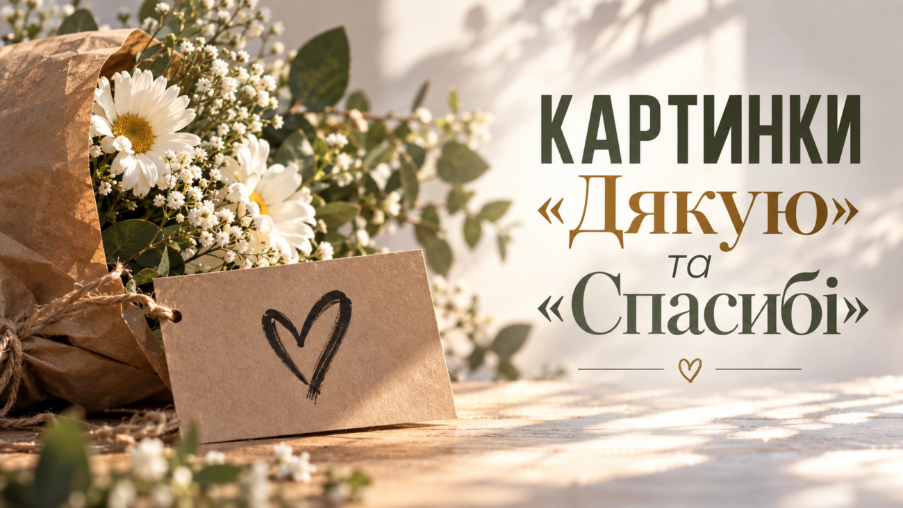 Картинки «Дякую» та «Спасибі» красиві листівки зі словами вдячності