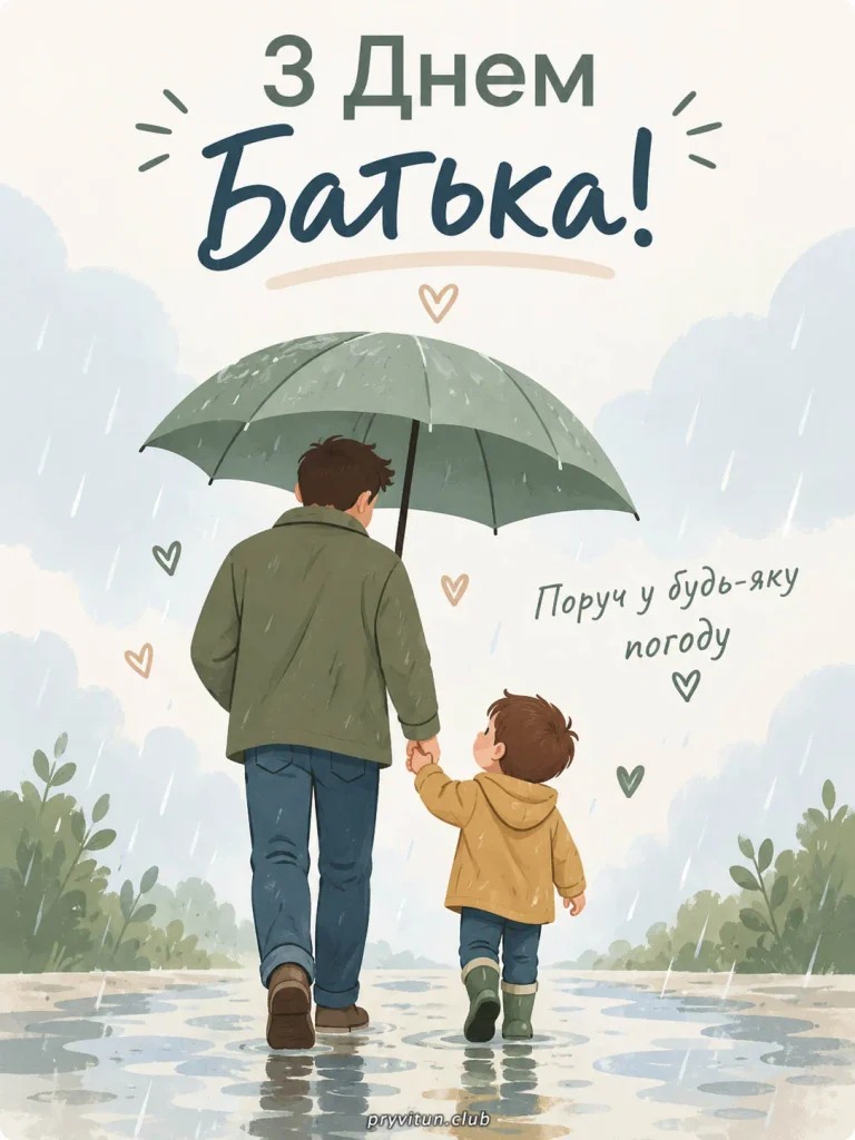 Красива листівка до Дня Батька