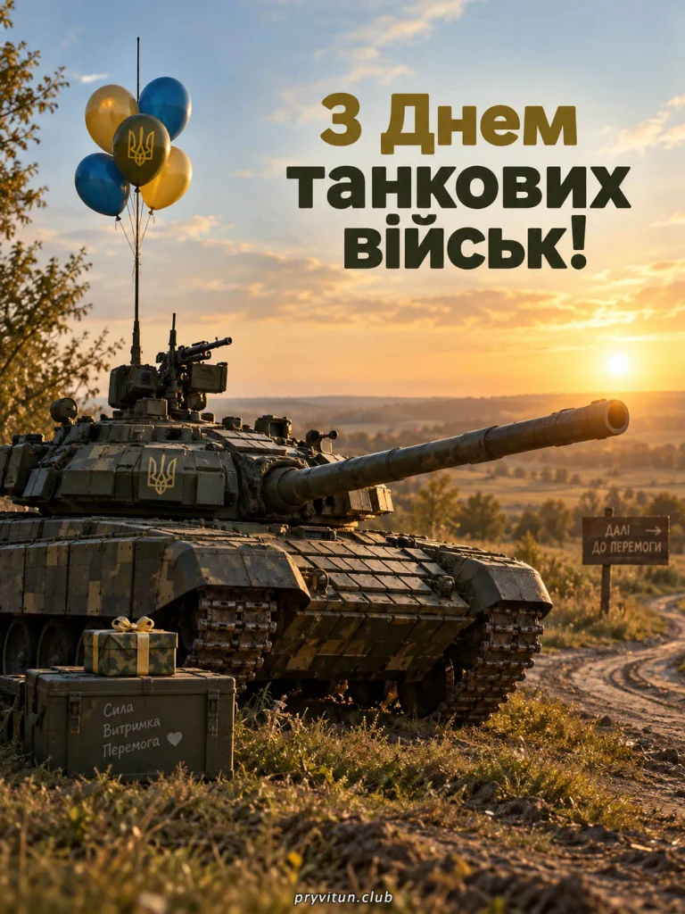 Красива листівка до Дня танкіста