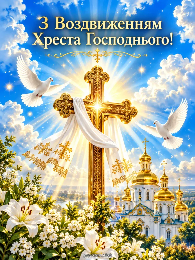 Красива листівка з Воздвиженням