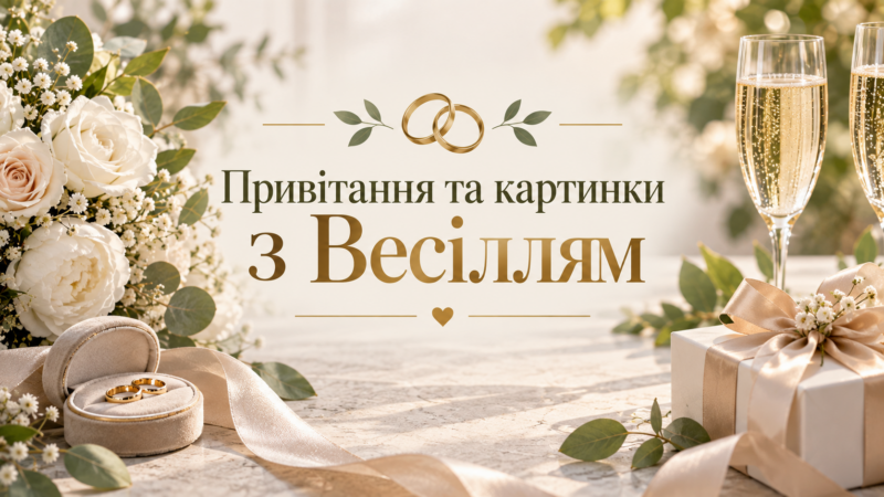 Привітання та картинки з Весіллям своїми словами та у віршах