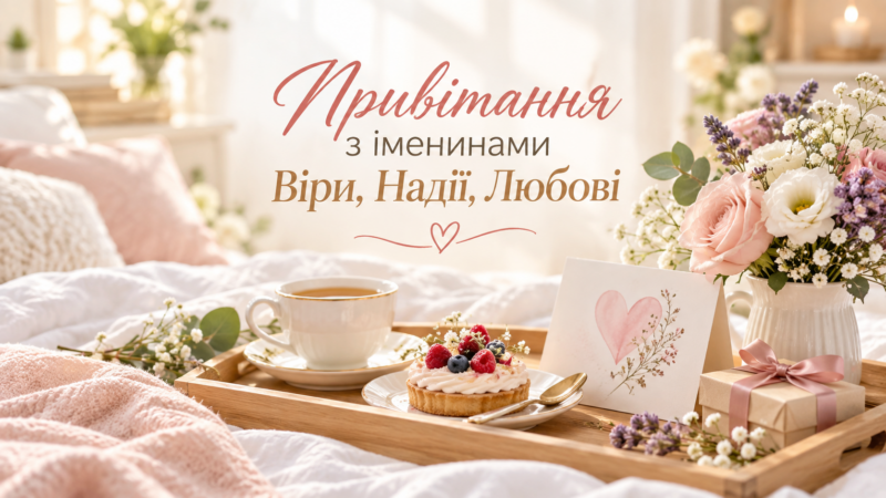 Привітання з іменинами Віри, Надії, Любові