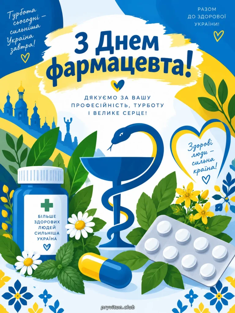 Щирі побажання працівникам фармацевтичної галузі