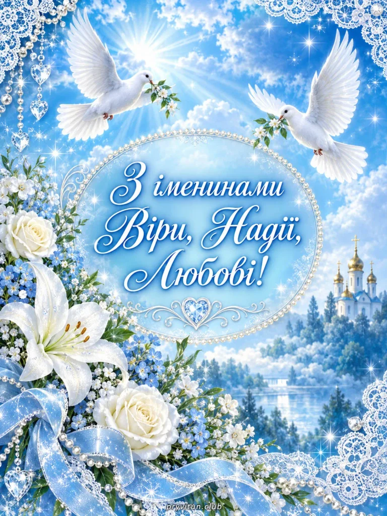 Щирі побажання в день Віри, Надії та Любові