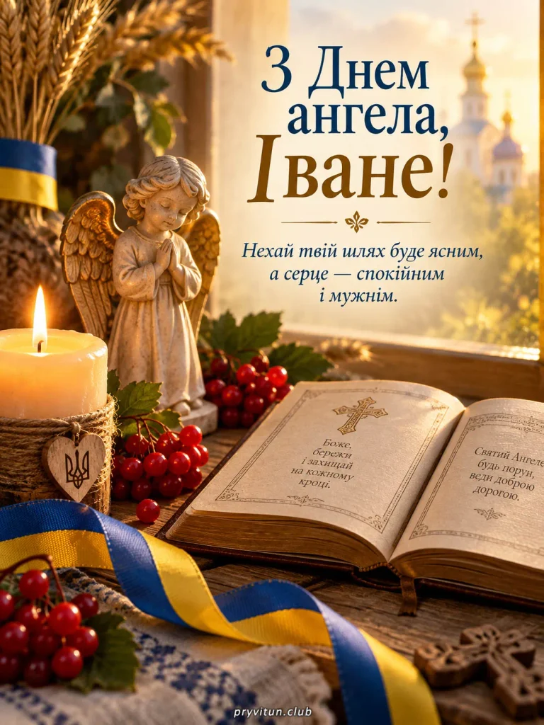 Щирі вітання з Днем ангела Івана