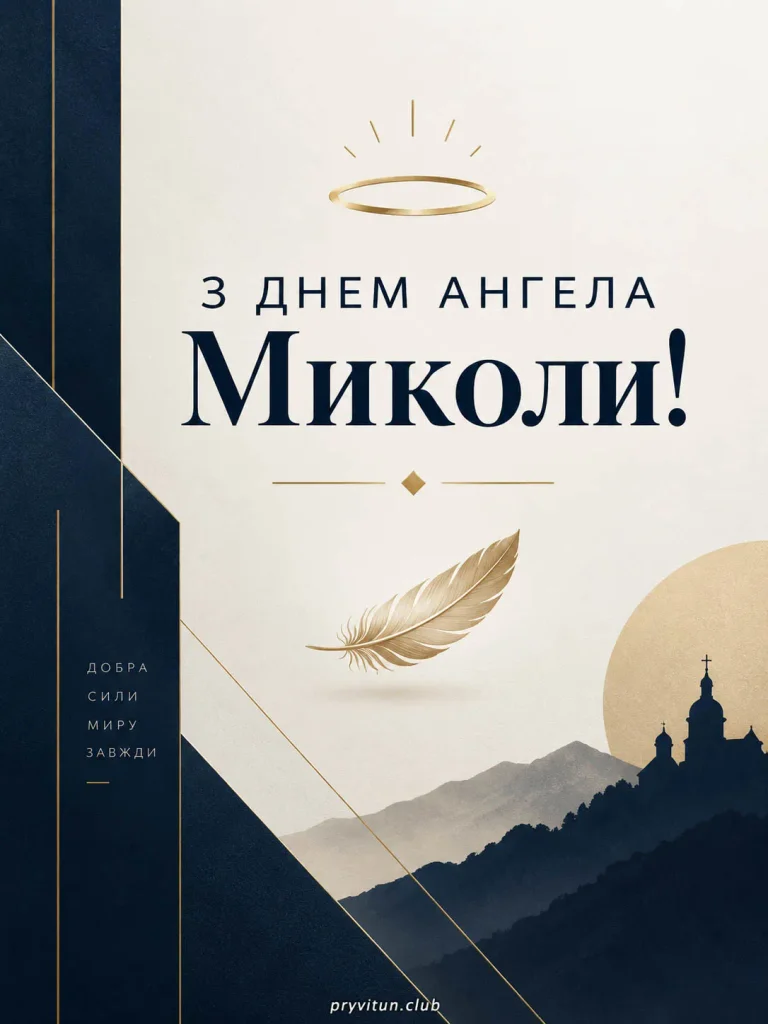 Щирі вітання з Днем ангела Миколи