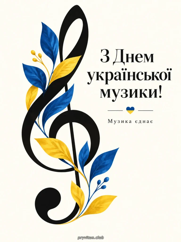 Щирі вітання з Днем української музики