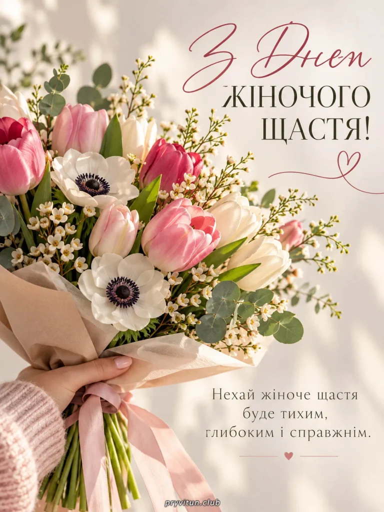 Щирі вітання з Днем жіночого щастя