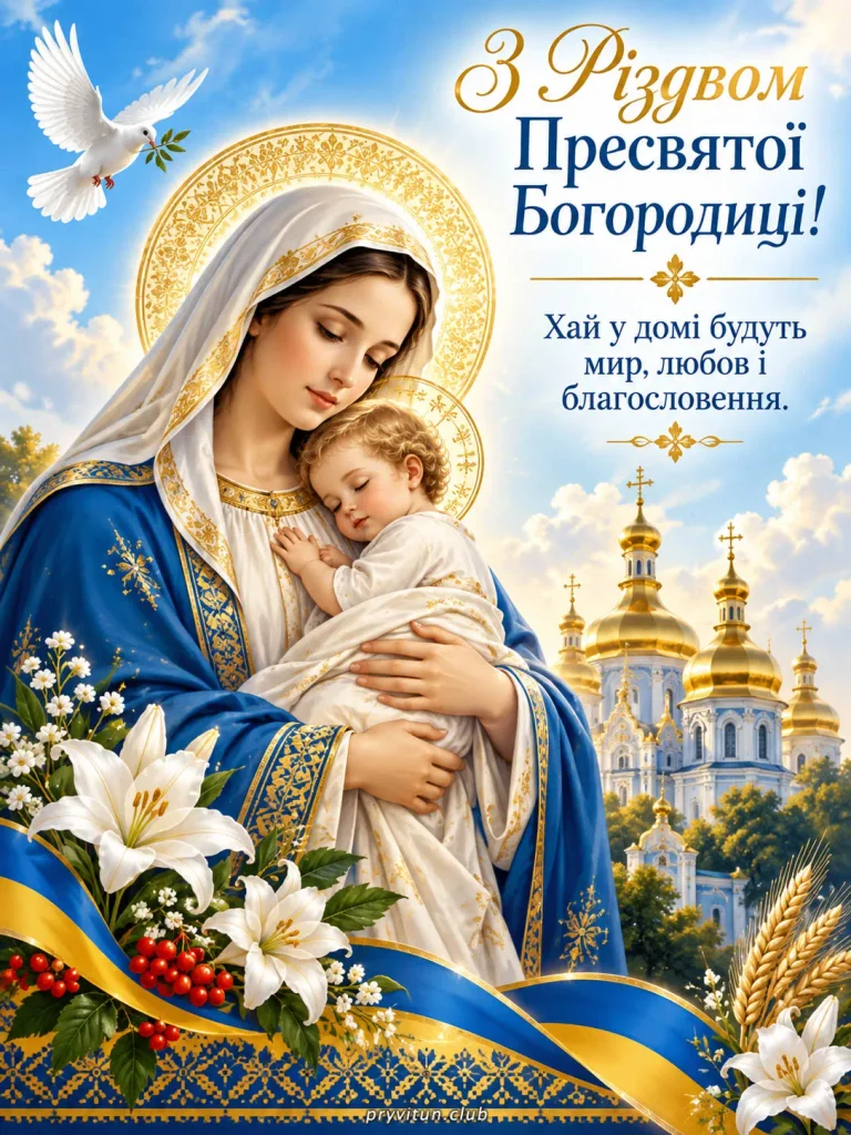 Щирі вітання з Різдвом Богородиці
