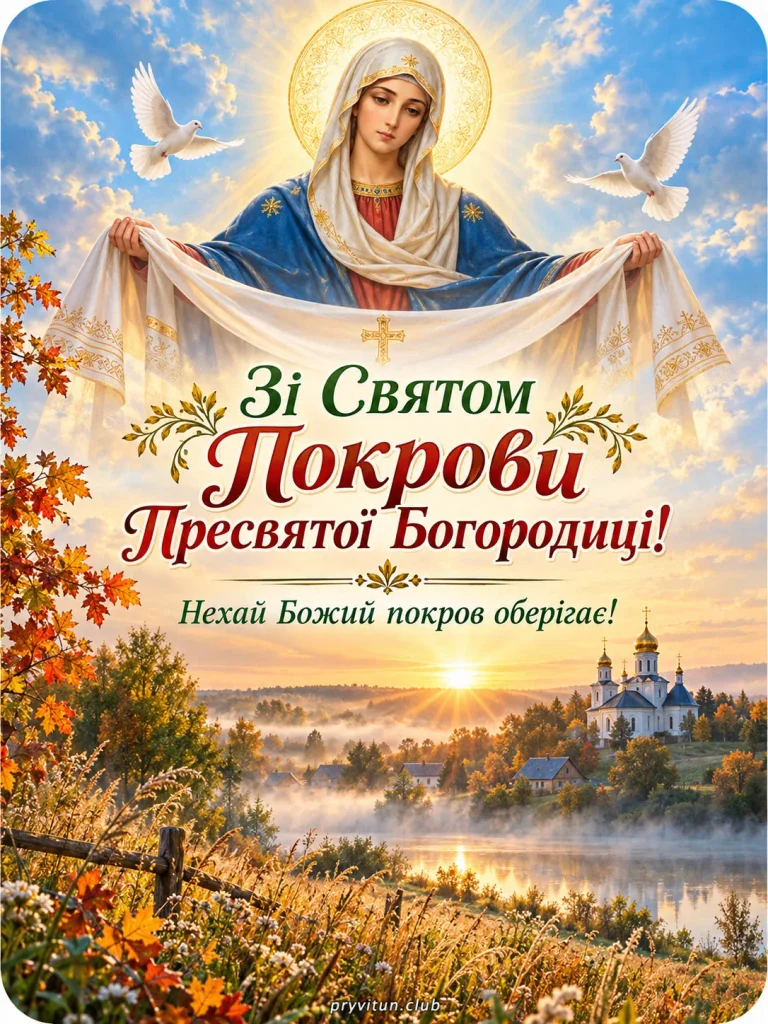 Святкова картинка до Покрови Божої Матері