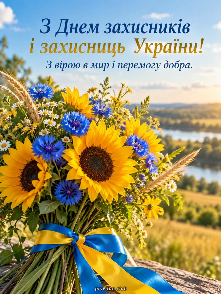 Святкова картинка з Днем захисників і захисниць України