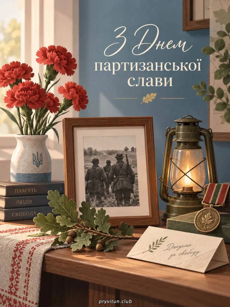 Святкова листівка до Дня партизанської слави