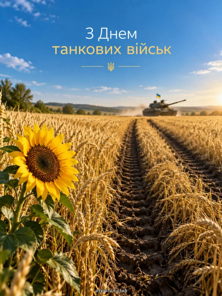 Святкова листівка з Днем танкових військ