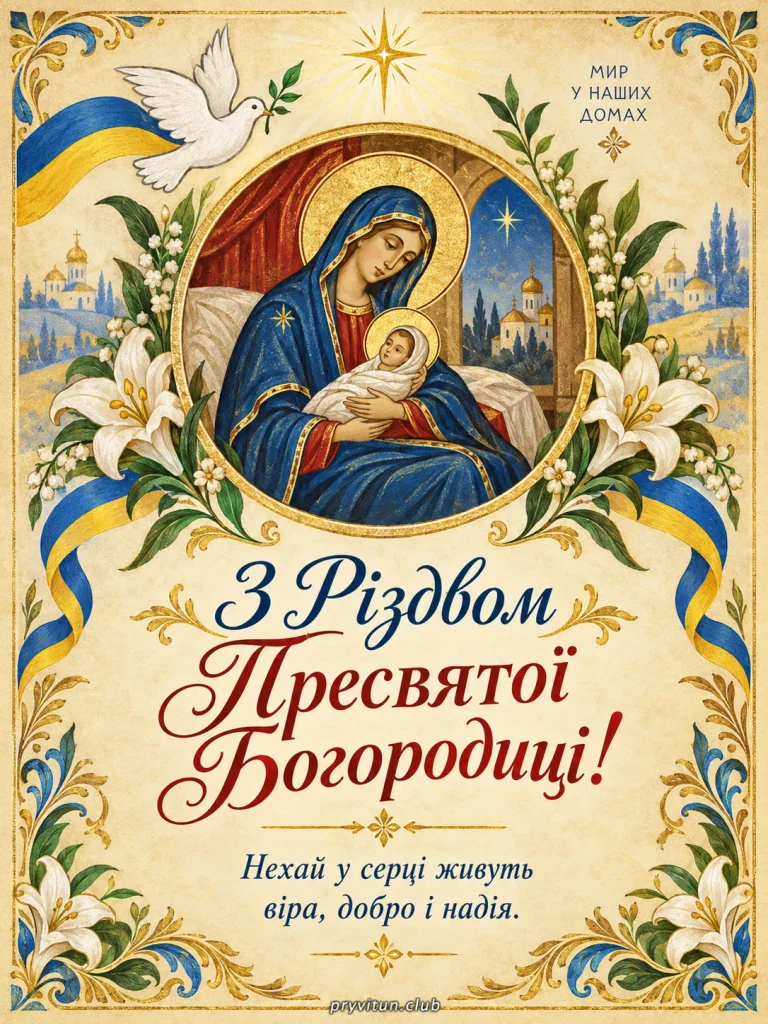 Вітаю з Різдвом Пресвятої Богородиці