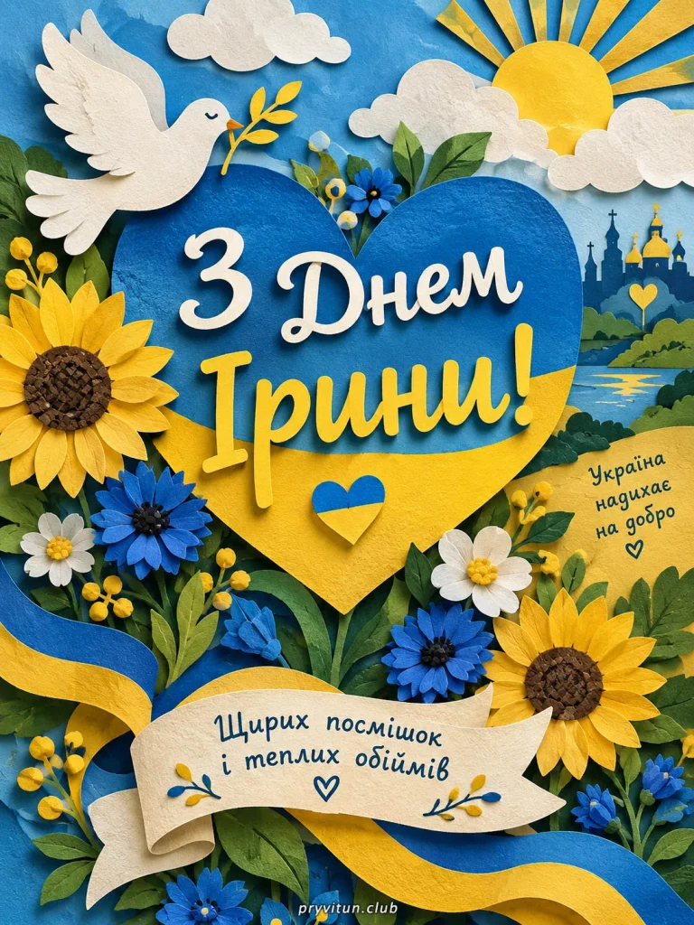 З Днем ангела, Ірино, будь щасливою