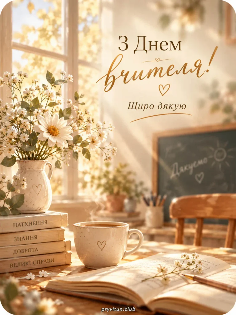 З Днем учителя та мирного неба